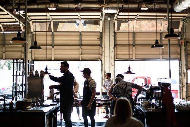 busy coffee store